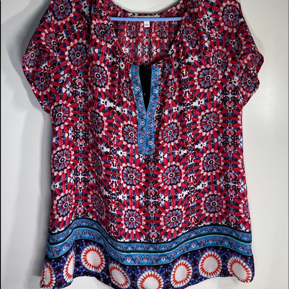 Boho Light As A Feather Tunic Top L